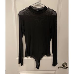 Lulu’s I See You Black Mesh Bodysuit